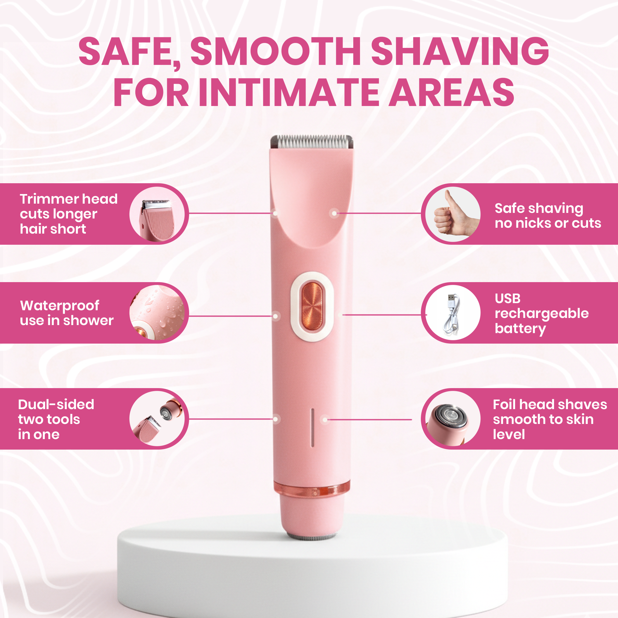🔥50%OFF🔥 premium dual-head electric shaver designed for gentle full-body hair removal.