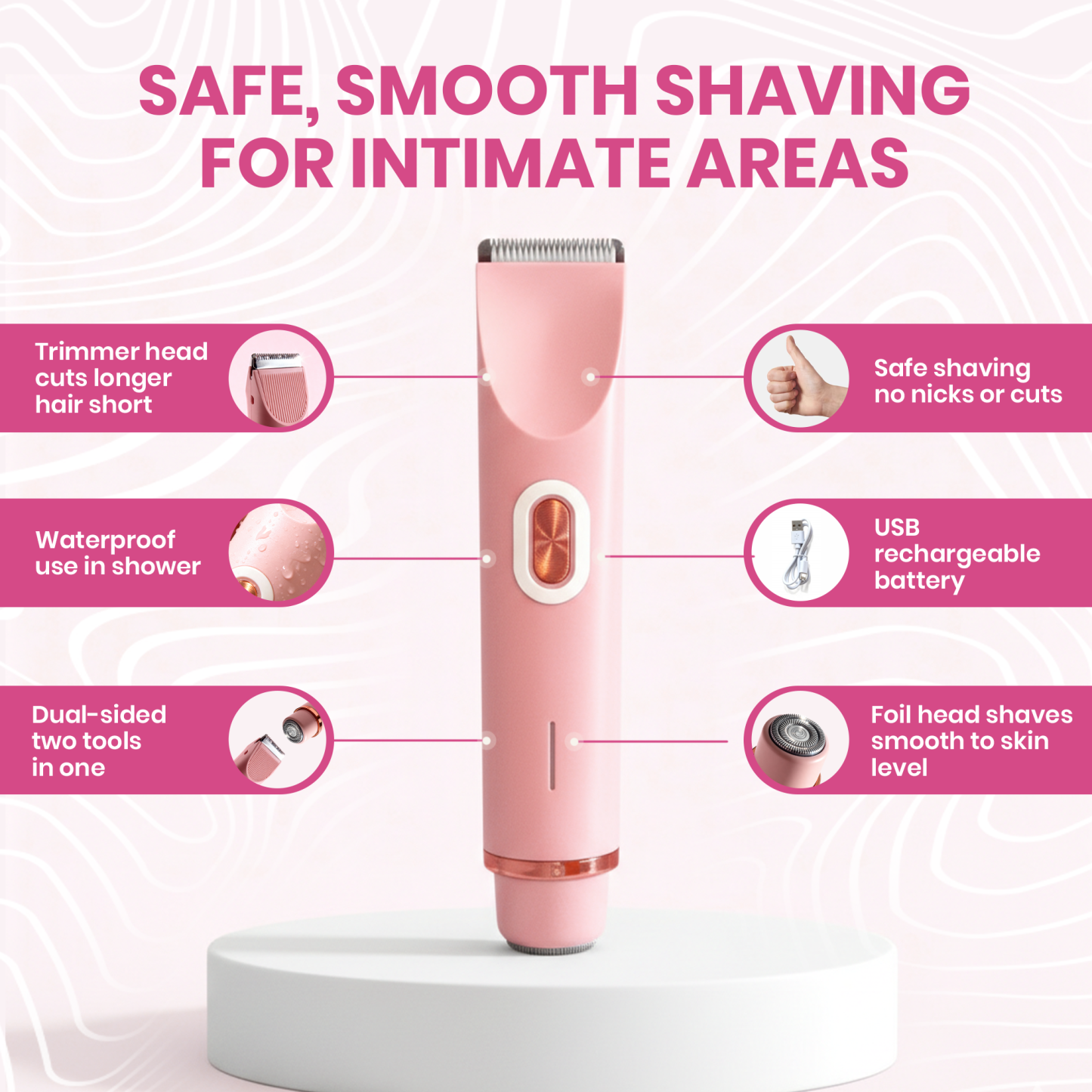 🔥50%OFF🔥 premium dual-head electric shaver designed for gentle full-body hair removal.