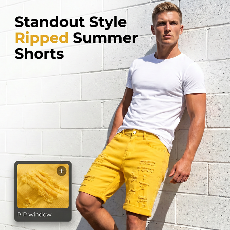 📢📢50% OFF !! ⏰🎸 Men's Summer Ripped Denim Shorts-STANDOUT STYLE RIPPED SUMMER SHORTS -ready comfort.