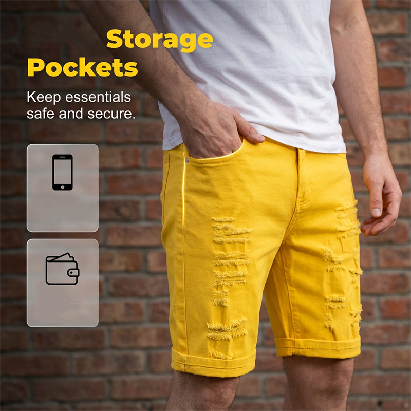 📢📢50% OFF !! ⏰🎸 Men's Summer Ripped Denim Shorts-STANDOUT STYLE RIPPED SUMMER SHORTS -ready comfort.