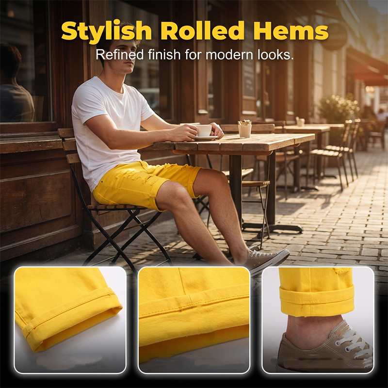📢📢50% OFF !! ⏰🎸 Men's Summer Ripped Denim Shorts-STANDOUT STYLE RIPPED SUMMER SHORTS -ready comfort.