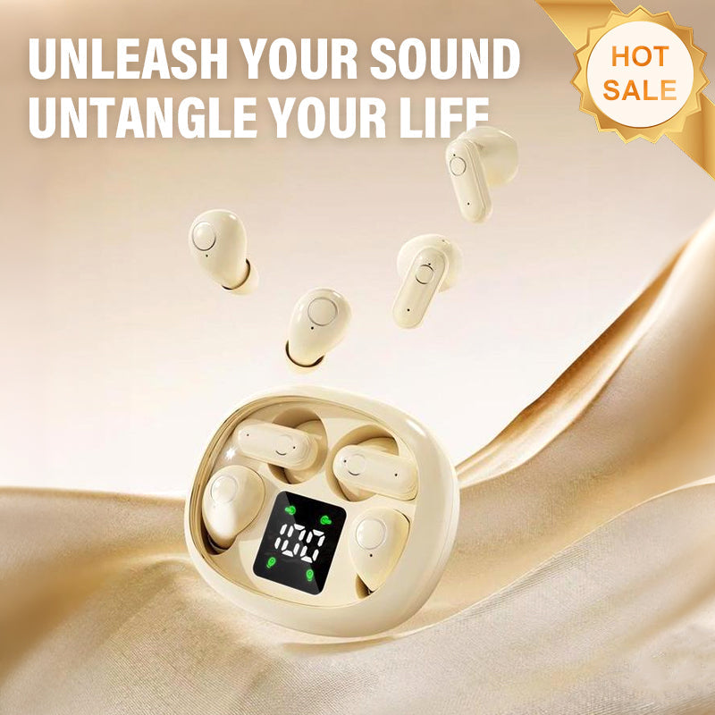 📢📢50% OFF !! ⏰💞50K+ SOLD!INNOVATIVE FOUR-EARBUD DESIGN:🎧 Dual-Pair Wireless Bluetooth Headset with LED Charging Case — TWS Stereo Earbuds | Lightweight | Sweat-Proof