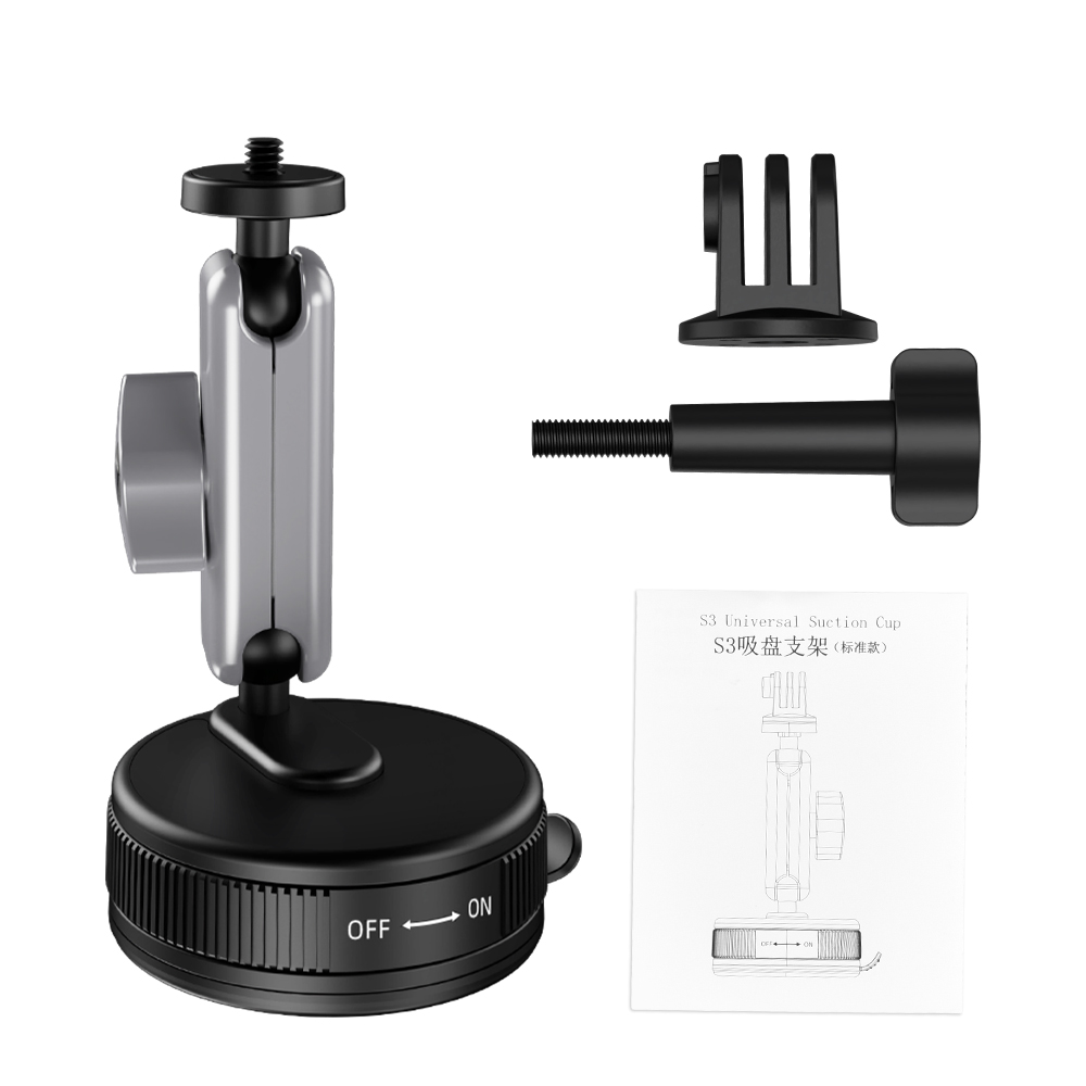 Flymile Universal Car Suction Cup Mount for DJI OSMO Action 6/Action 5 Pro/Pocket 3/Nano