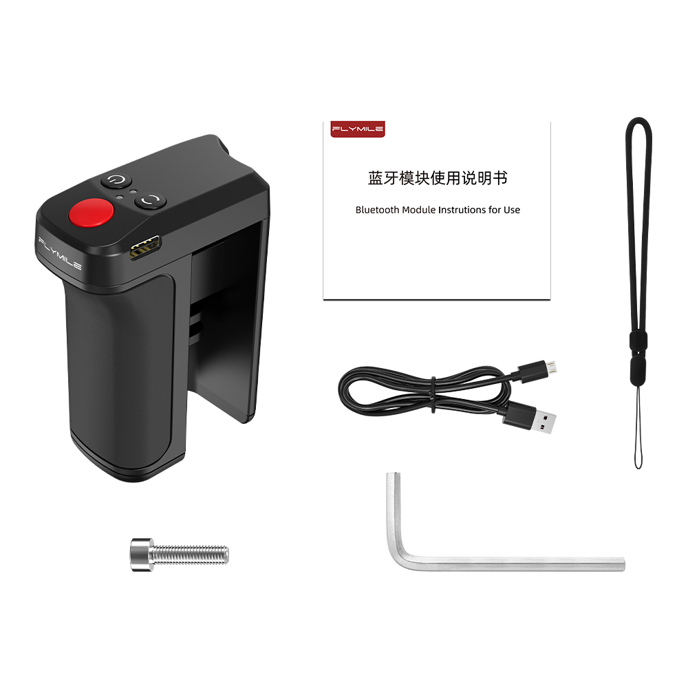 Flymile Handle Grip with Bluetooth Shutter Button for DJI Action 6/5 Pro/Insta360 Ace Pro