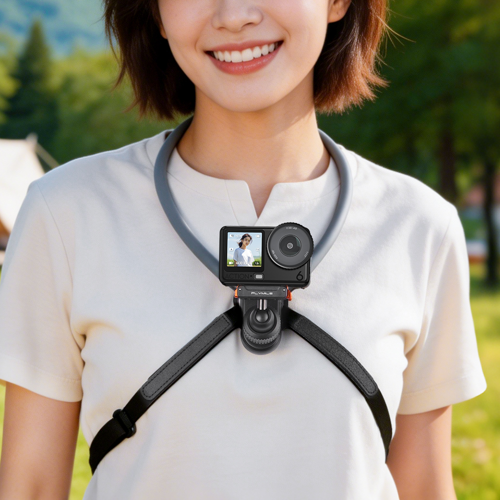 Flymile Magnetic Neck Mount  for DJI Action 6/5 Pro/4/Insta360 Ace Pro 2 X5