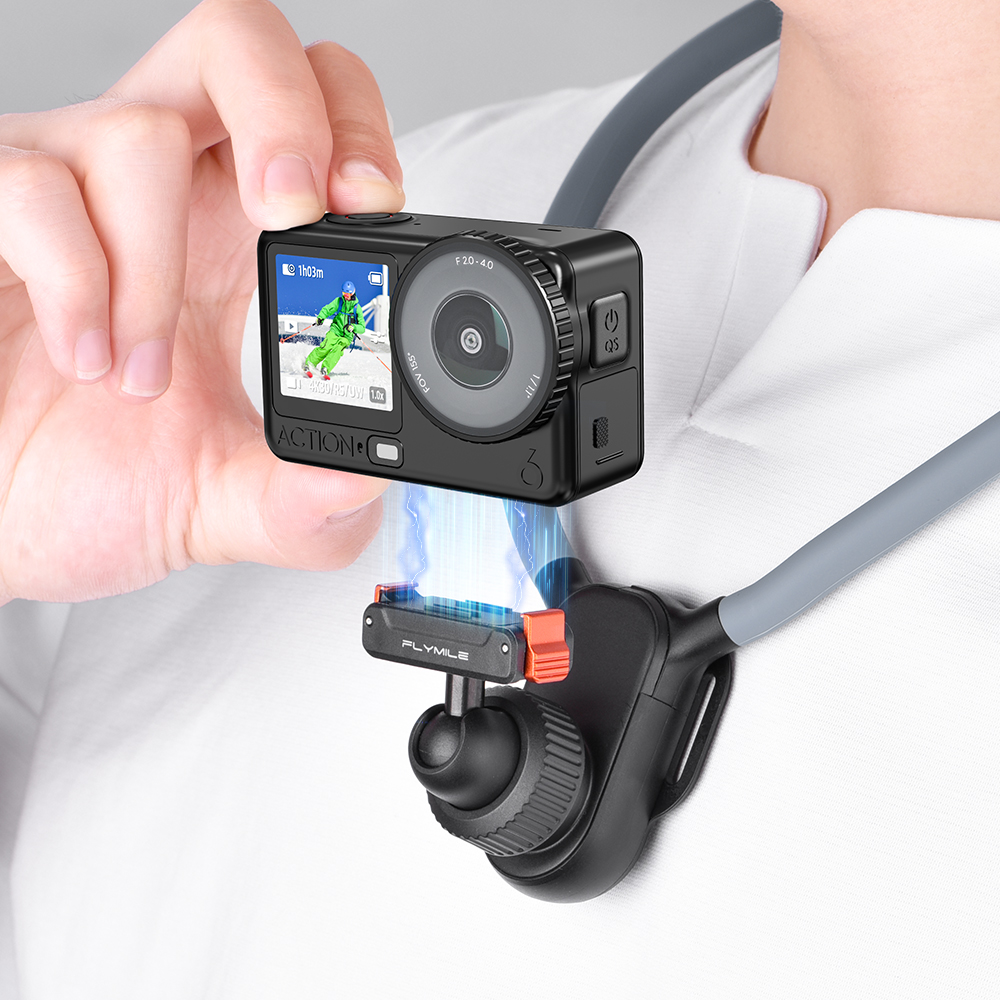 Flymile Magnetic Neck Mount  for DJI Action 6/5 Pro/4/Insta360 Ace Pro 2 X5