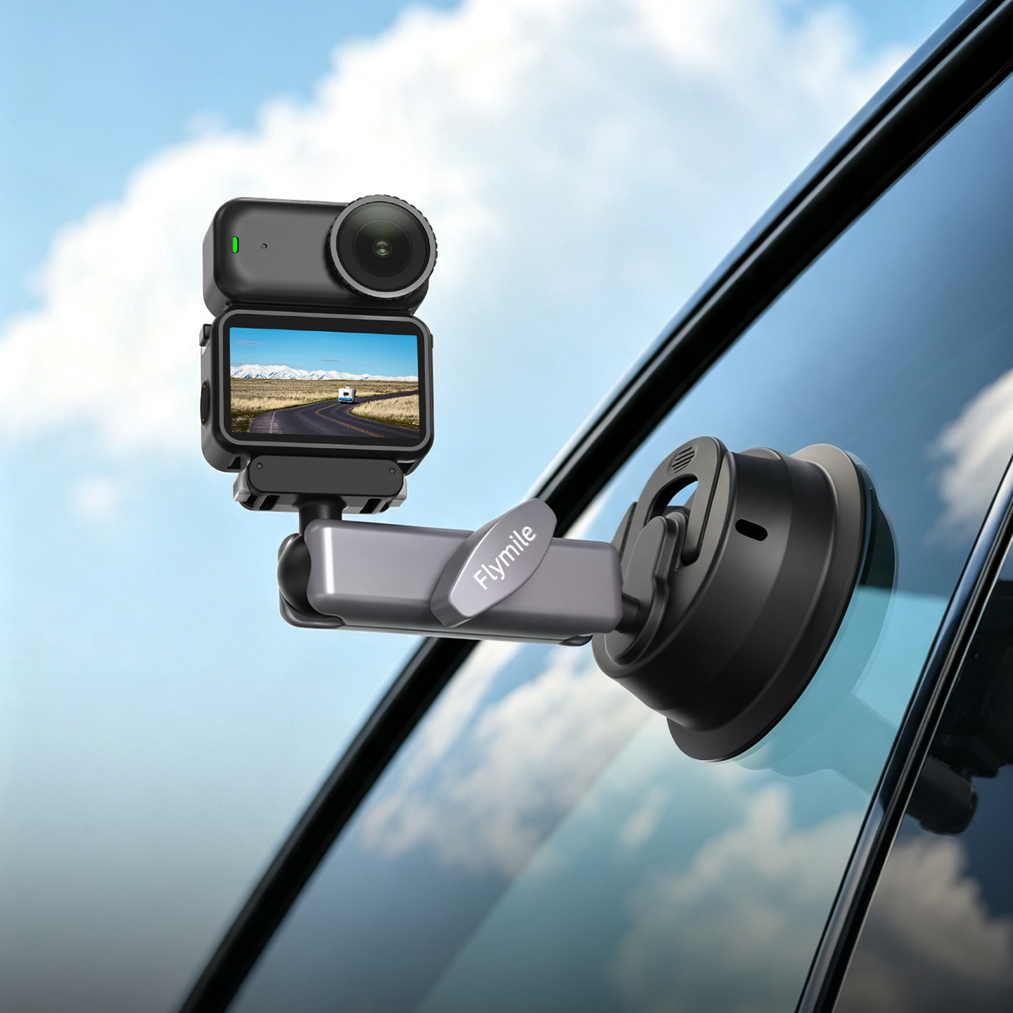 Flymile  Suction Cup Car Holder Mount for DJI Action 6/Nano/Osmo360 II