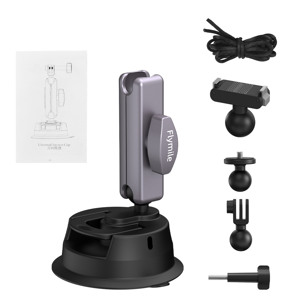 Flymile Suction Cup Car Holder Mount for DJI Action 6/Nano/Osmo360 II