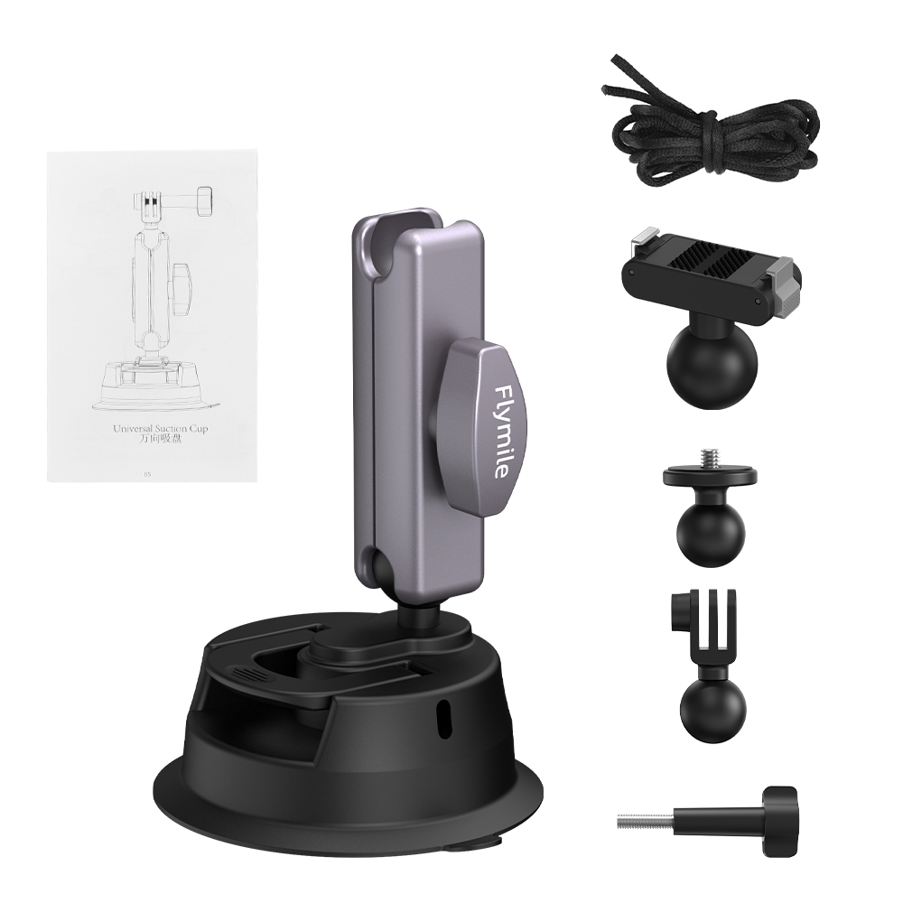 Flymile  Suction Cup Car Holder Mount for DJI Action 6/Nano/Osmo360 II