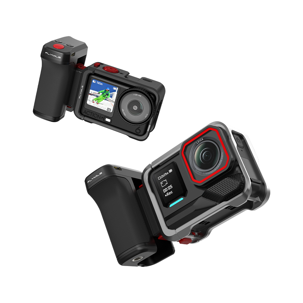 Flymile Handle Grip with Bluetooth Shutter Button for DJI Action 6/5 Pro/Insta360 Ace Pro
