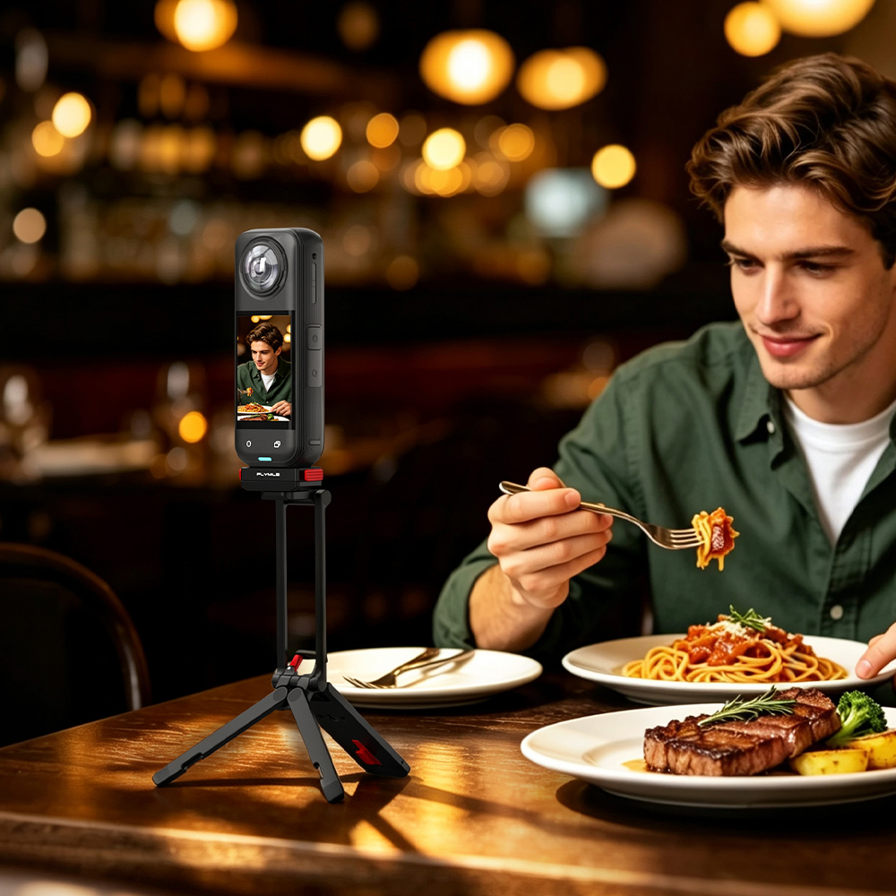 Flymile Rotatable Metal Magnetic Tripod for Insta360 X6 X5 Ace Pro 2