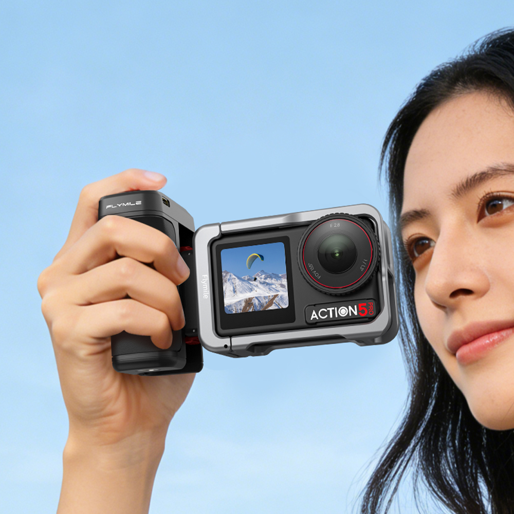 Flymile Handle Grip with Bluetooth Shutter Button for DJI Action 6/5 Pro/Insta360 Ace Pro