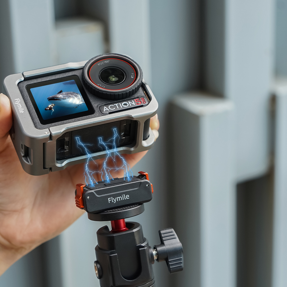 Flymile Magnetic Quick Release Adapter Base for DJI Action 5 Pro/Action 4/3