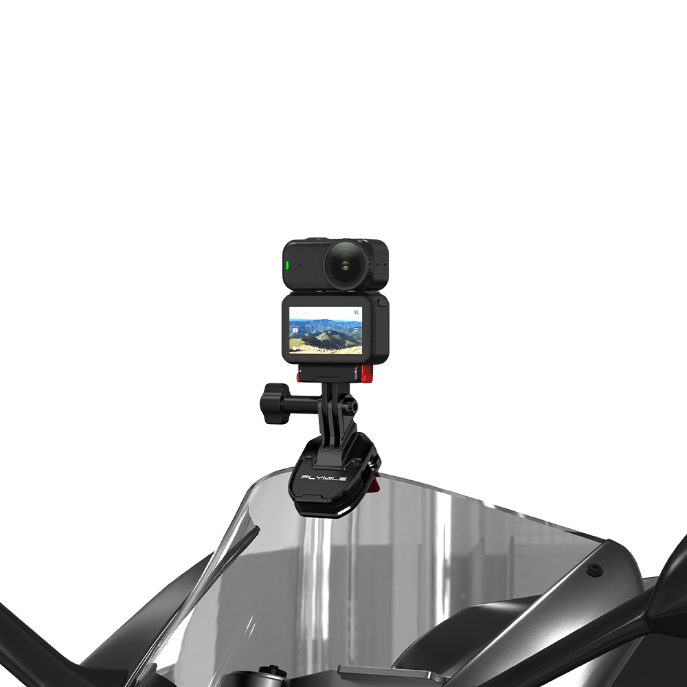 Flymile Motorcycle Windshield Clip Camera Mount for DJI OSMO Action 6 