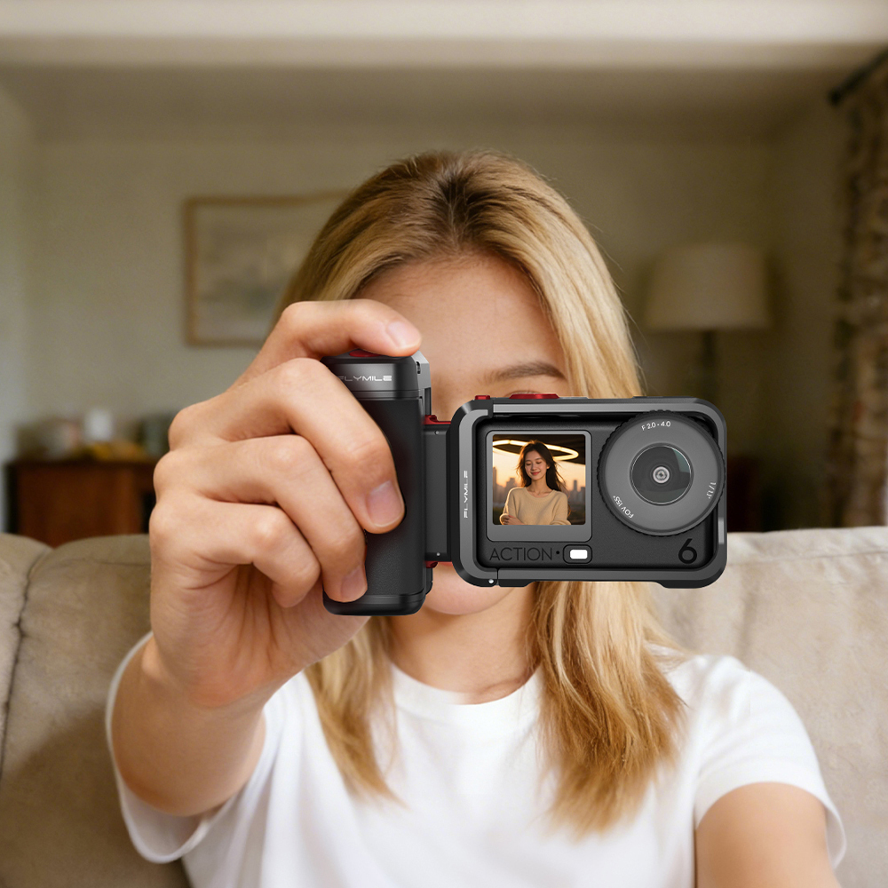 Flymile Handle Grip with Bluetooth Shutter Button for DJI Action 6/5 Pro/Insta360 Ace Pro