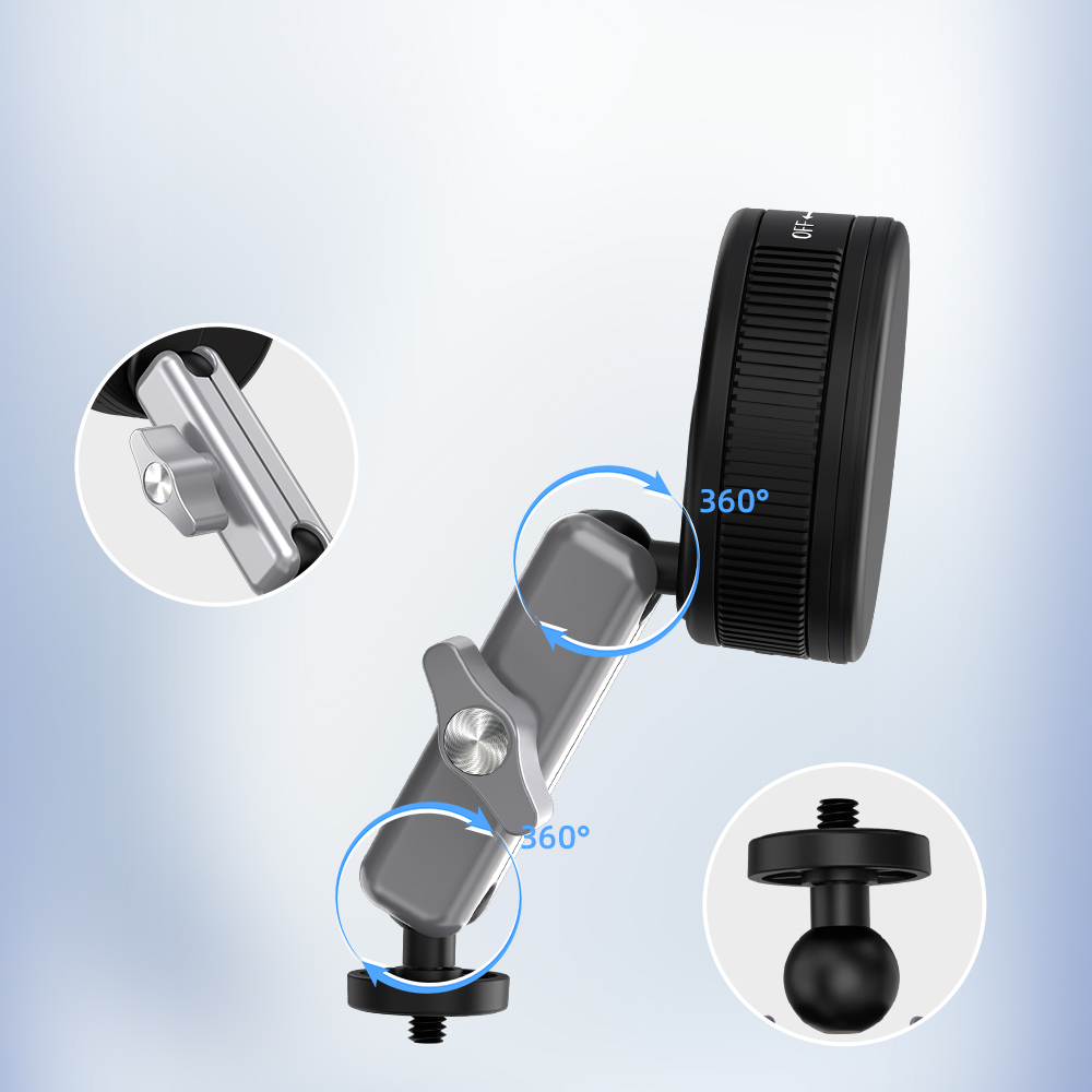 Flymile Universal Car Suction Cup Mount for DJI OSMO Action 6/Action 5 Pro/Pocket 3/Nano