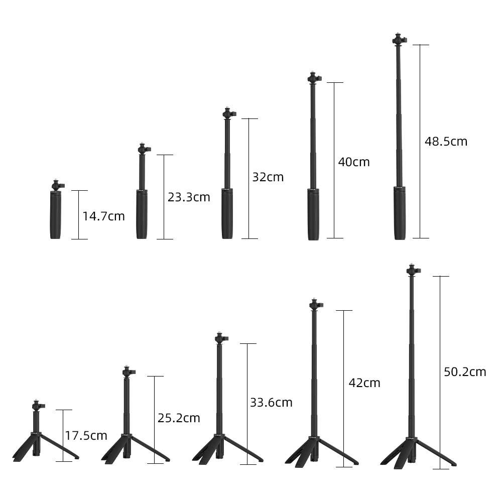 Flymile Selfie Stick Tripod for DJI OSMO Action 6/ 5 Pro/Pocket 3