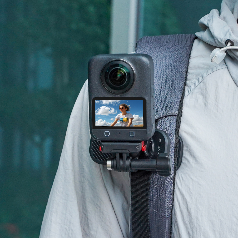 Flymile Magnetic Backpack Clip Clamp Mount for DJI Action 5 Pro/OSMO Nano/Insta360 X5
