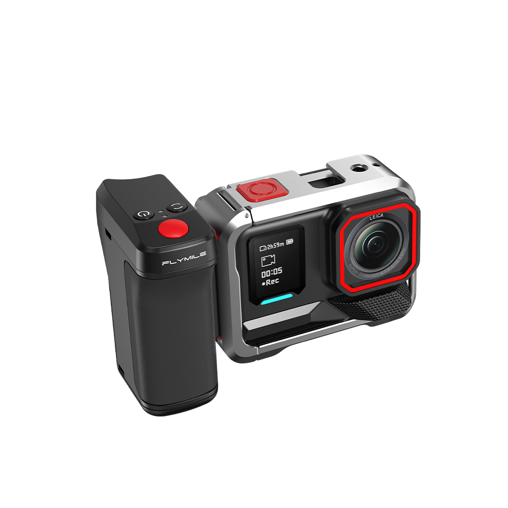 Flymile Handle Grip with Bluetooth Shutter Button for DJI Action 6/5 Pro/Insta360 Ace Pro