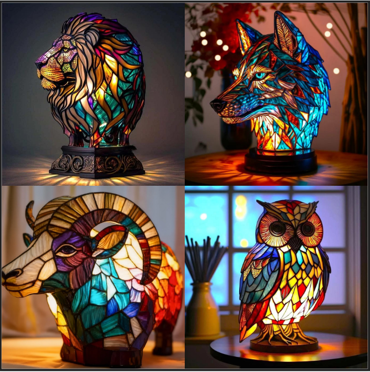 Kézzel festett művészi éjjeli lámpa állatmotívumokkal｜Világítsd meg az éjszakát lélekkel