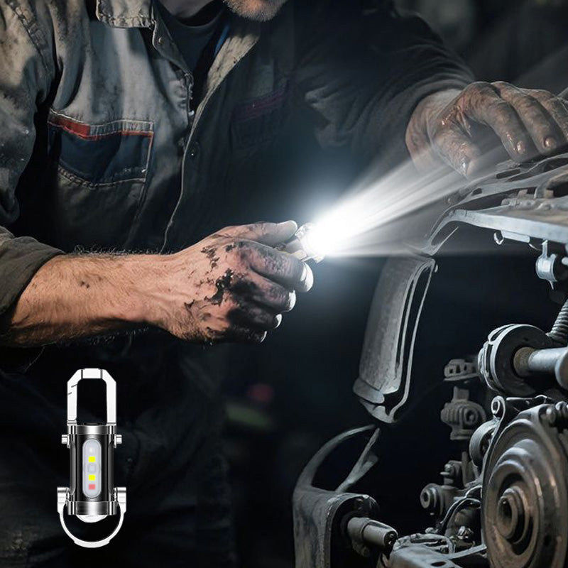 🎁1+1 INGYEN！Hordozható, újratölthető és fényes zseblámpa kulcstartóval