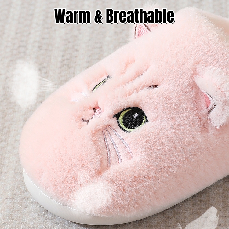 🔥 Светкавична разпродажба – 50% ОТСТЪПКА 🔥 Дамски домашни пантофи с котешки плюш и топла подплата от полар