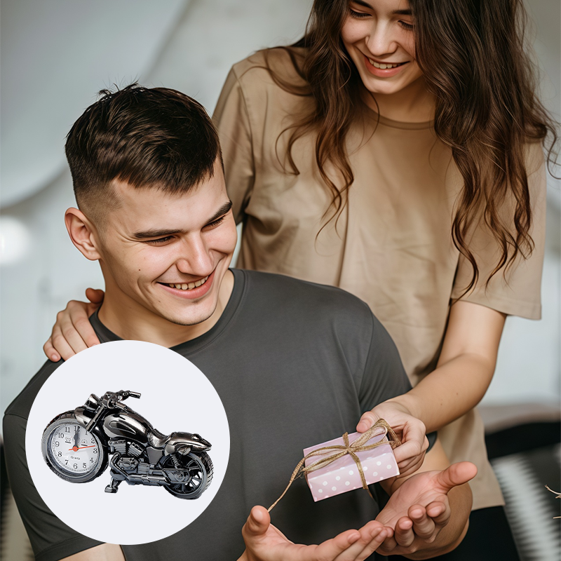 🏍️⏰ Kreatív motoros ébresztőóra – stílusos asztali dekoráció és ideális ajándék 🎁