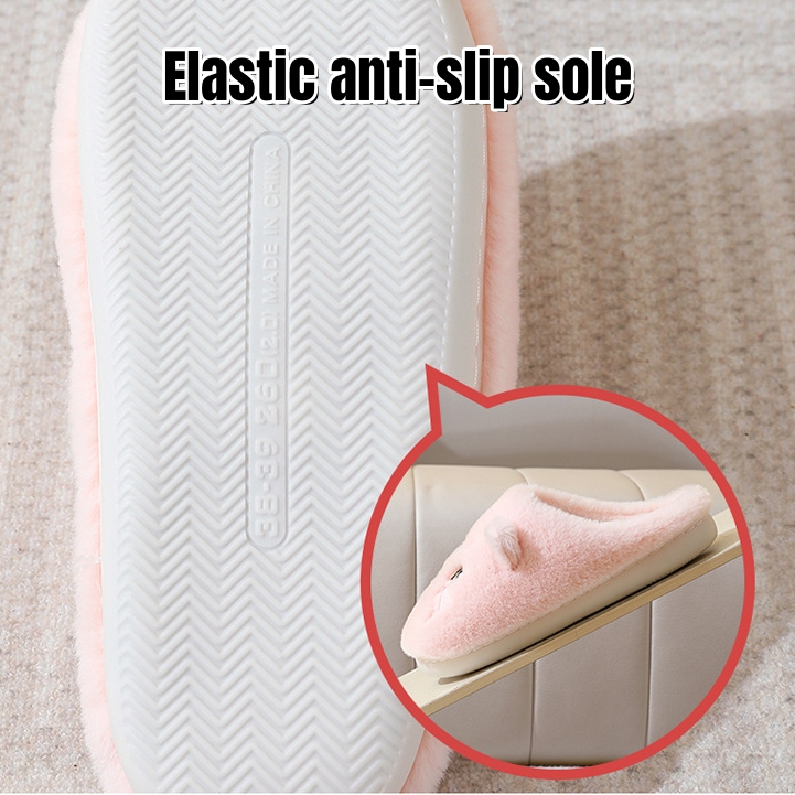 🔥 Светкавична разпродажба – 50% ОТСТЪПКА 🔥 Дамски домашни пантофи с котешки плюш и топла подплата от полар