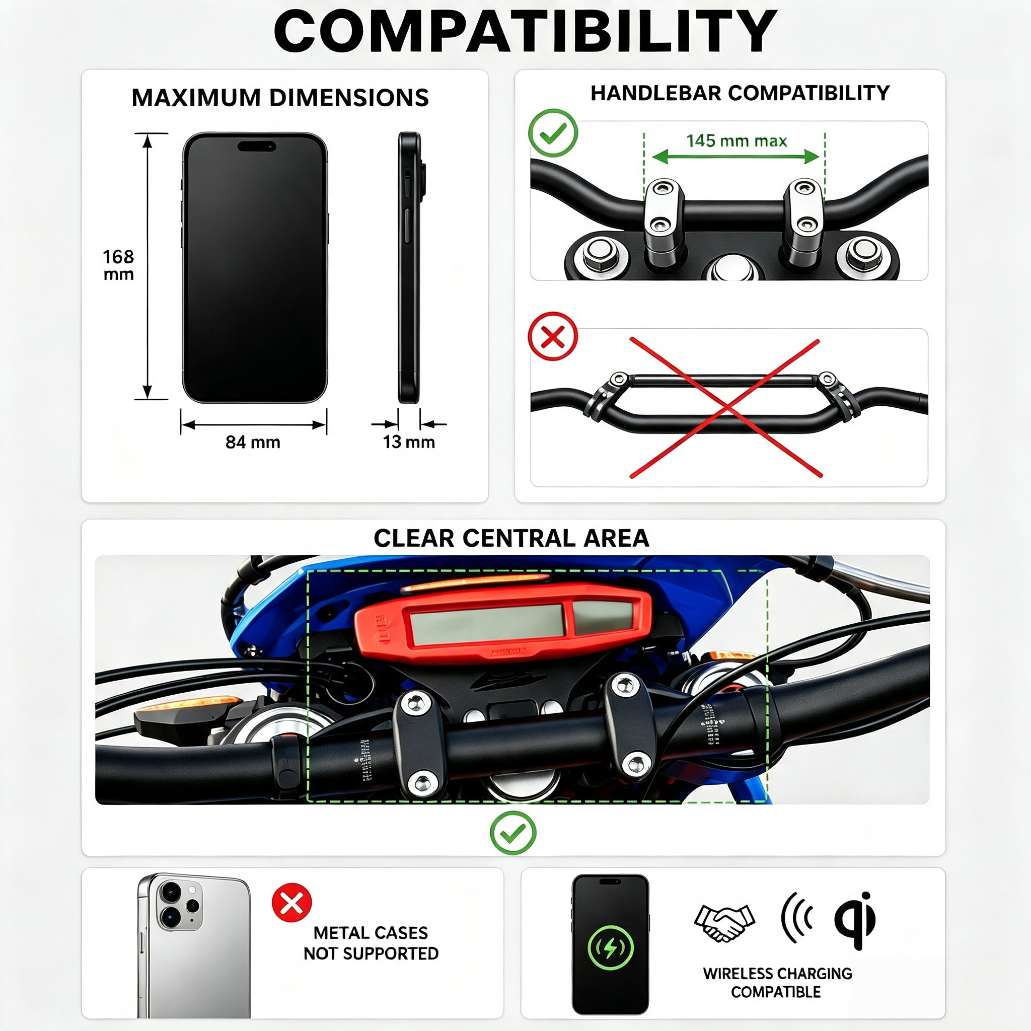 Smart Phone Mount & Wireless Charging System – Off-Road Motorcycle Navigation Hub 🏍️📱⚡