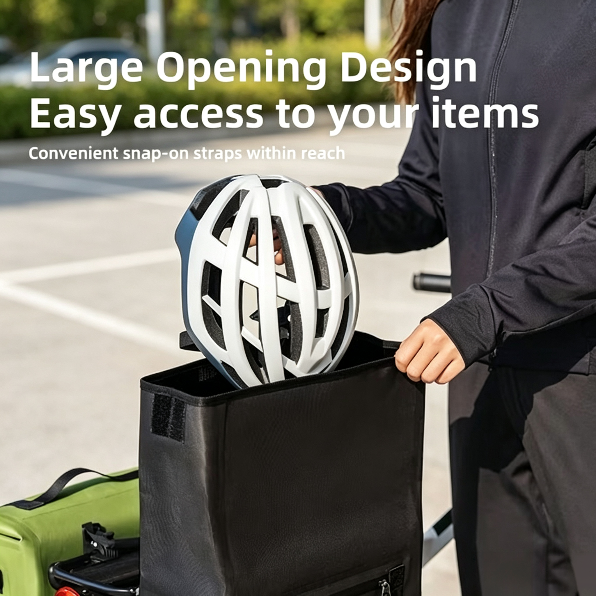 Expandable Waterproof Bike Pannier – 9L to 15L Rear Rack Bag with Shoulder Strap 🚴🎒🌧️