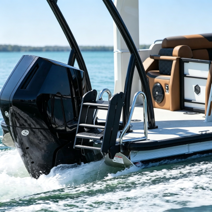 Pontoon Boat Boarding Ladder – Wide Anti-Slip Marine Stair System