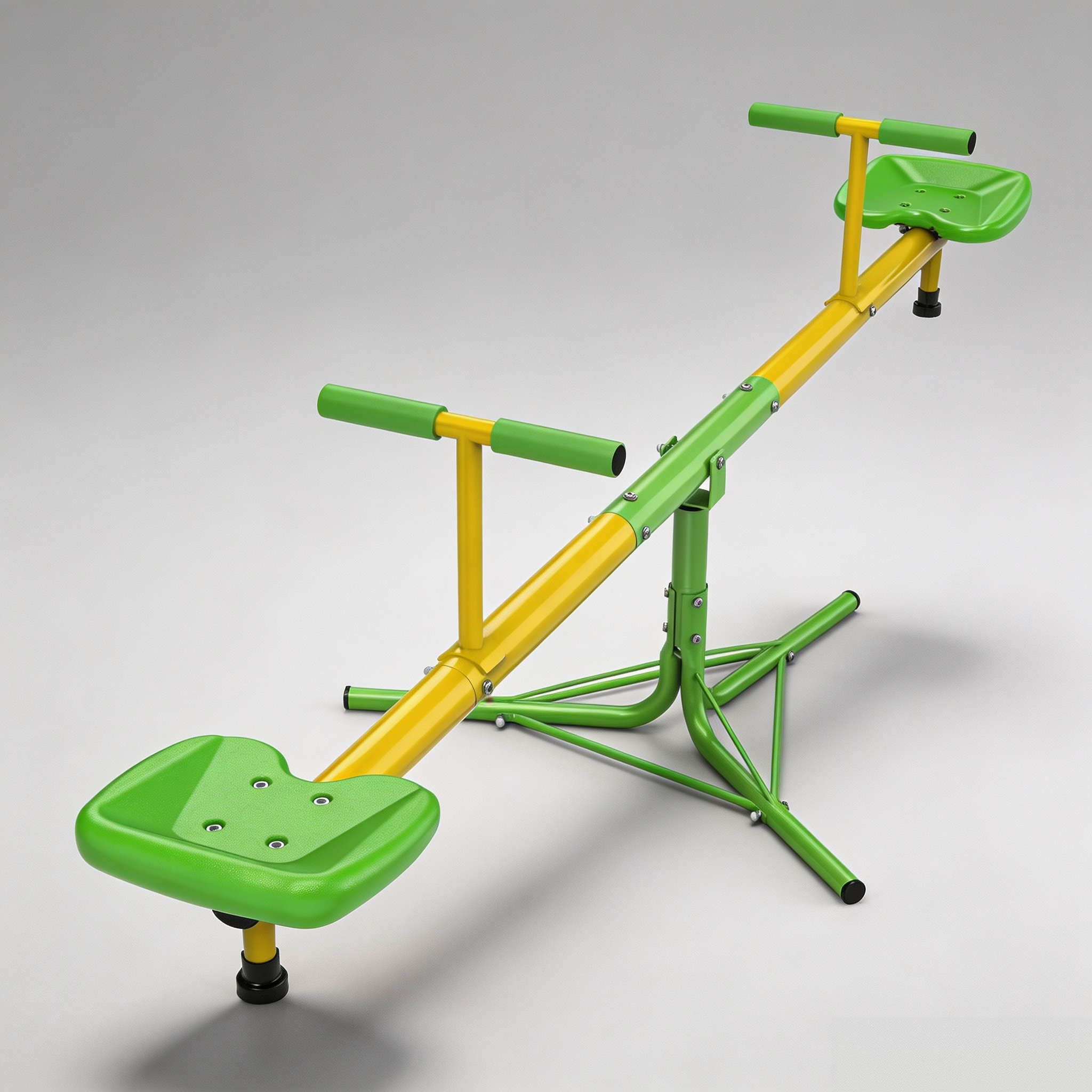 360° Spin Seesaw for Kids – Bounce & Rotate 2-Player Teeter Totter, 100 lb Per Seat, Outdoor Backyard Toy