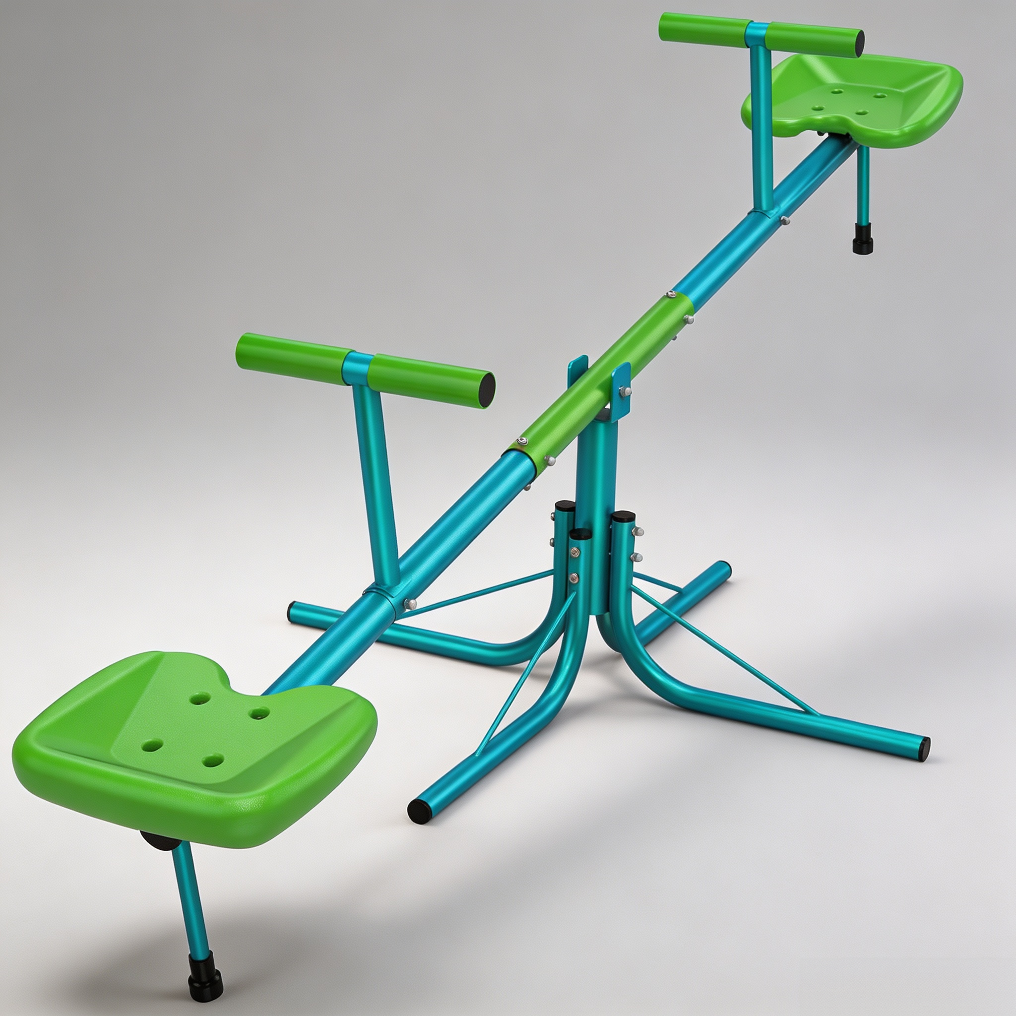 360° Spin Seesaw for Kids – Bounce & Rotate 2-Player Teeter Totter, 100 lb Per Seat, Outdoor Backyard Toy