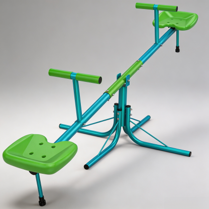 360° Spin Seesaw for Kids – Bounce & Rotate 2-Player Teeter Totter, 100 lb Per Seat, Outdoor Backyard Toy