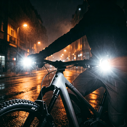 Bicycle Safety Light System, 360° Rechargeable Cycling Light with Turn Signal Side Visibility