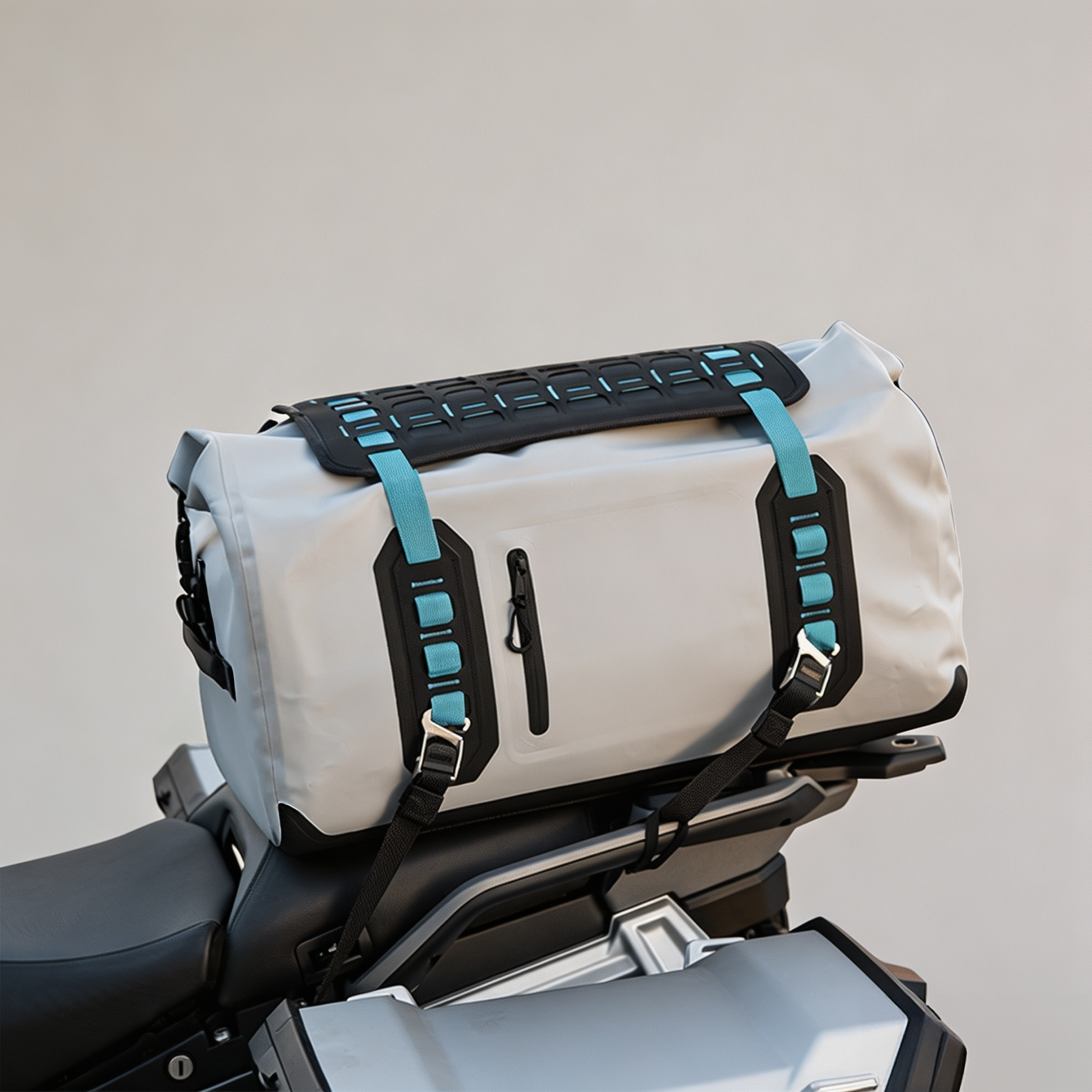 50L Waterproof Motorcycle Adventure Drypack – Rack-Free Pillion Mount, Self-Locking Straps, MOLLE-Ready Tail Bag for Touring & Off-Road