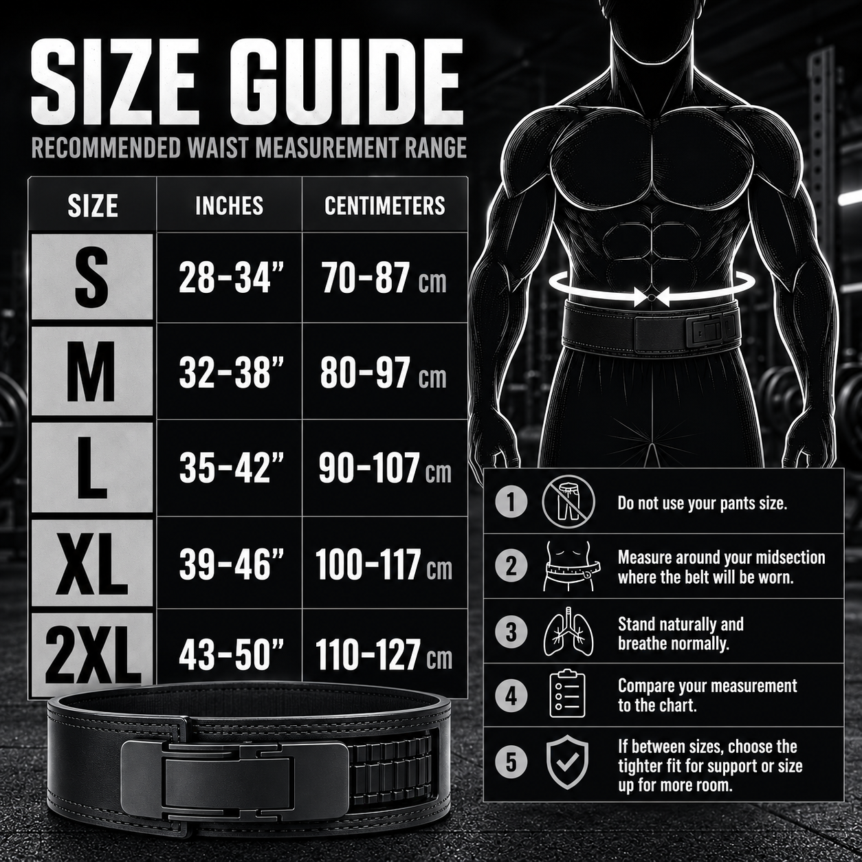 13mm Micro-Adjust Quick-Release Weightlifting Belt