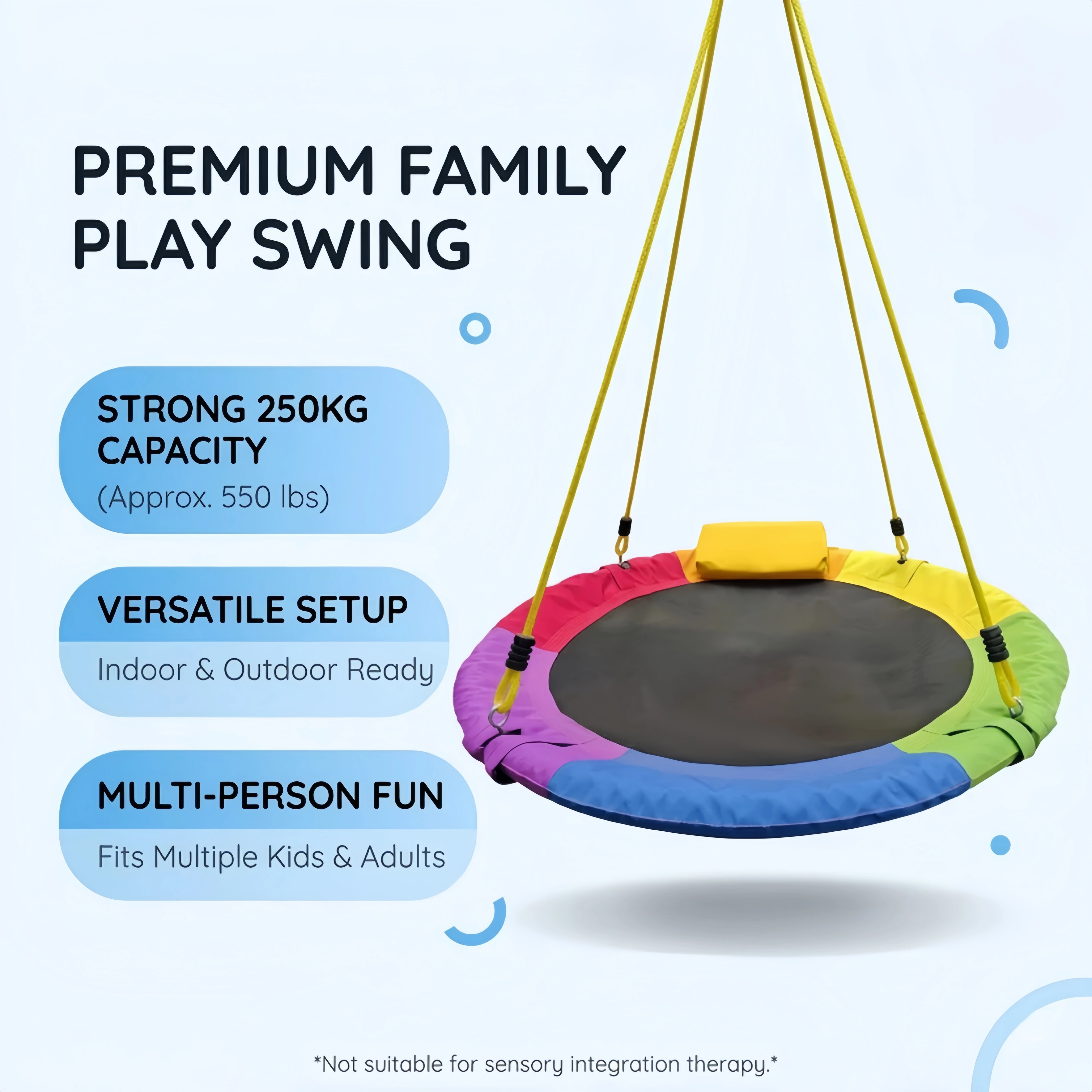 Nest Swing – Heavy-Duty 550 lbs Capacity Round Platform for Indoor & Outdoor