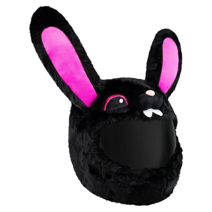 Motorcycle Helmet Cover - Black Bunny