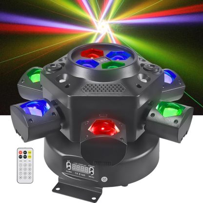 🎧 Ultimate 4-in-1 Moving Head DJ Light | 150W RGBW 6 Arms & Bee-Eyes Effect | Stage Lighting for Parties, Weddings & Clubs