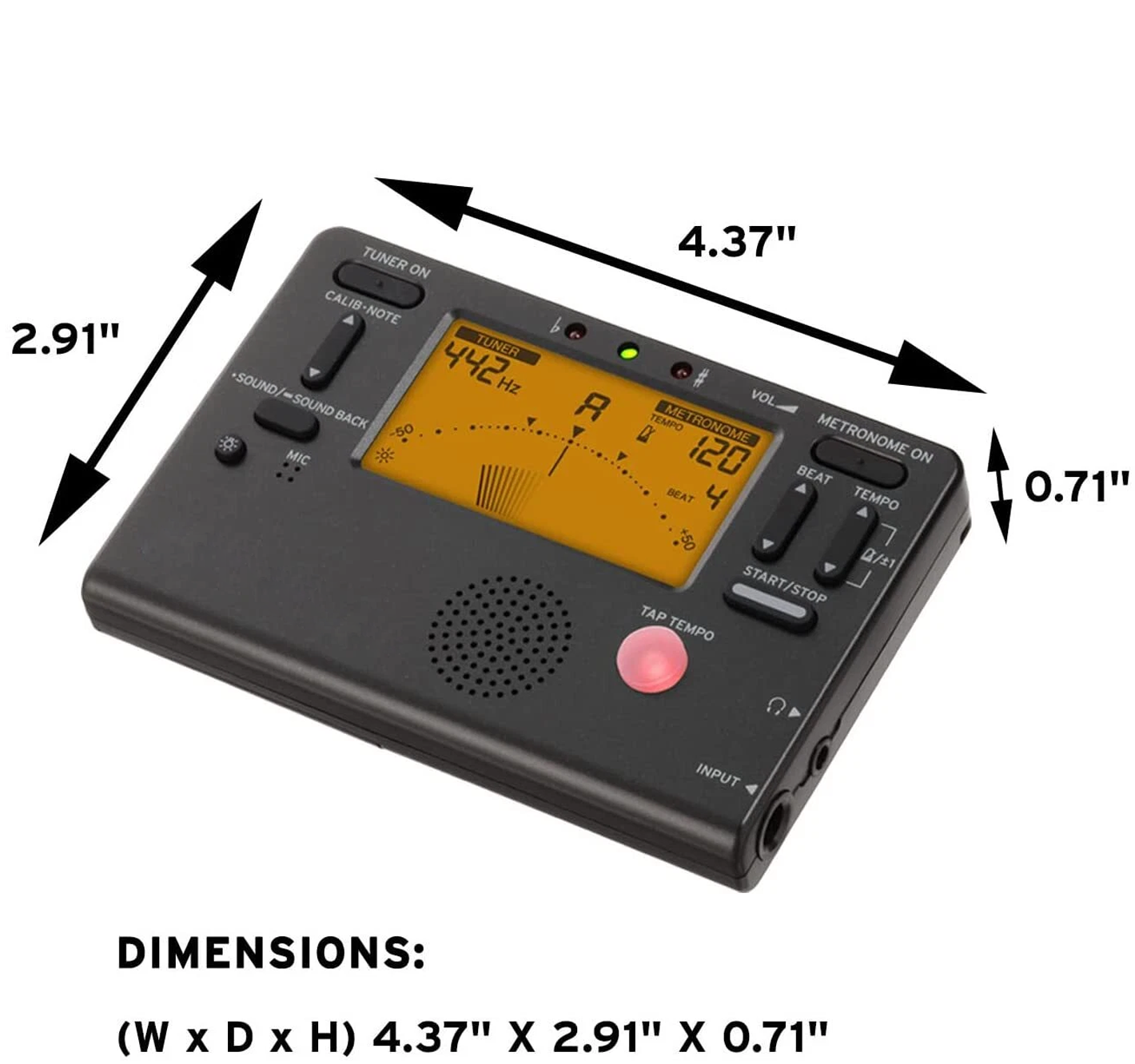 Combination instrument tuner metronome