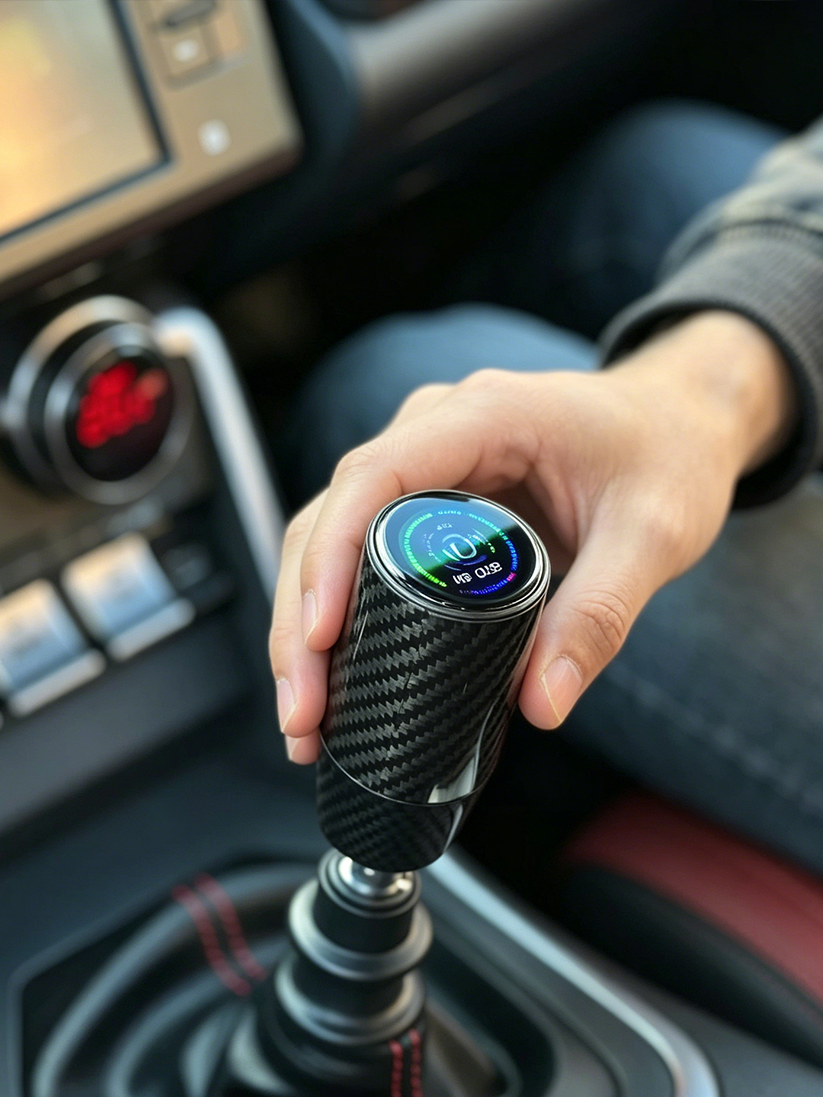Carbon fiber OLED car gear shift knob