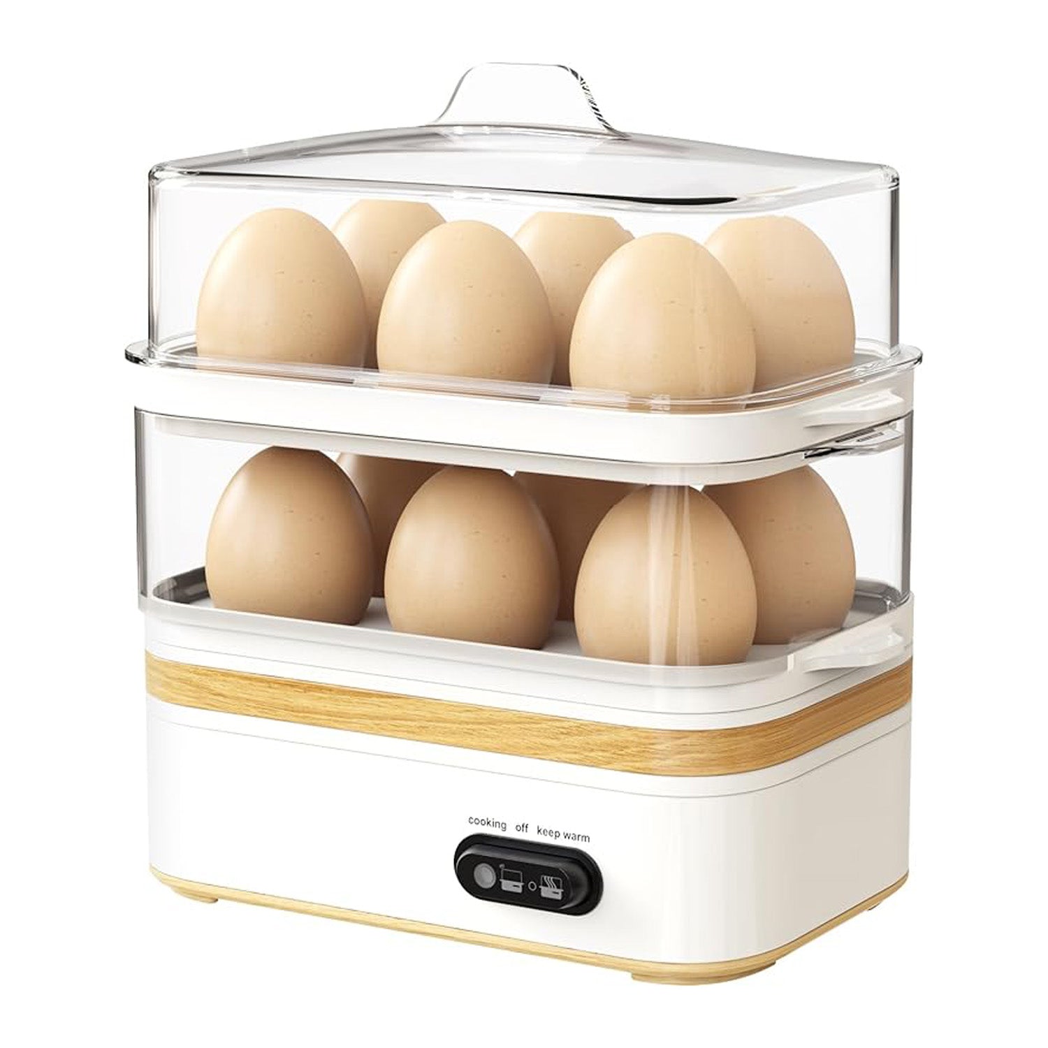 Electric rapid egg cooker, 12-egg capacity