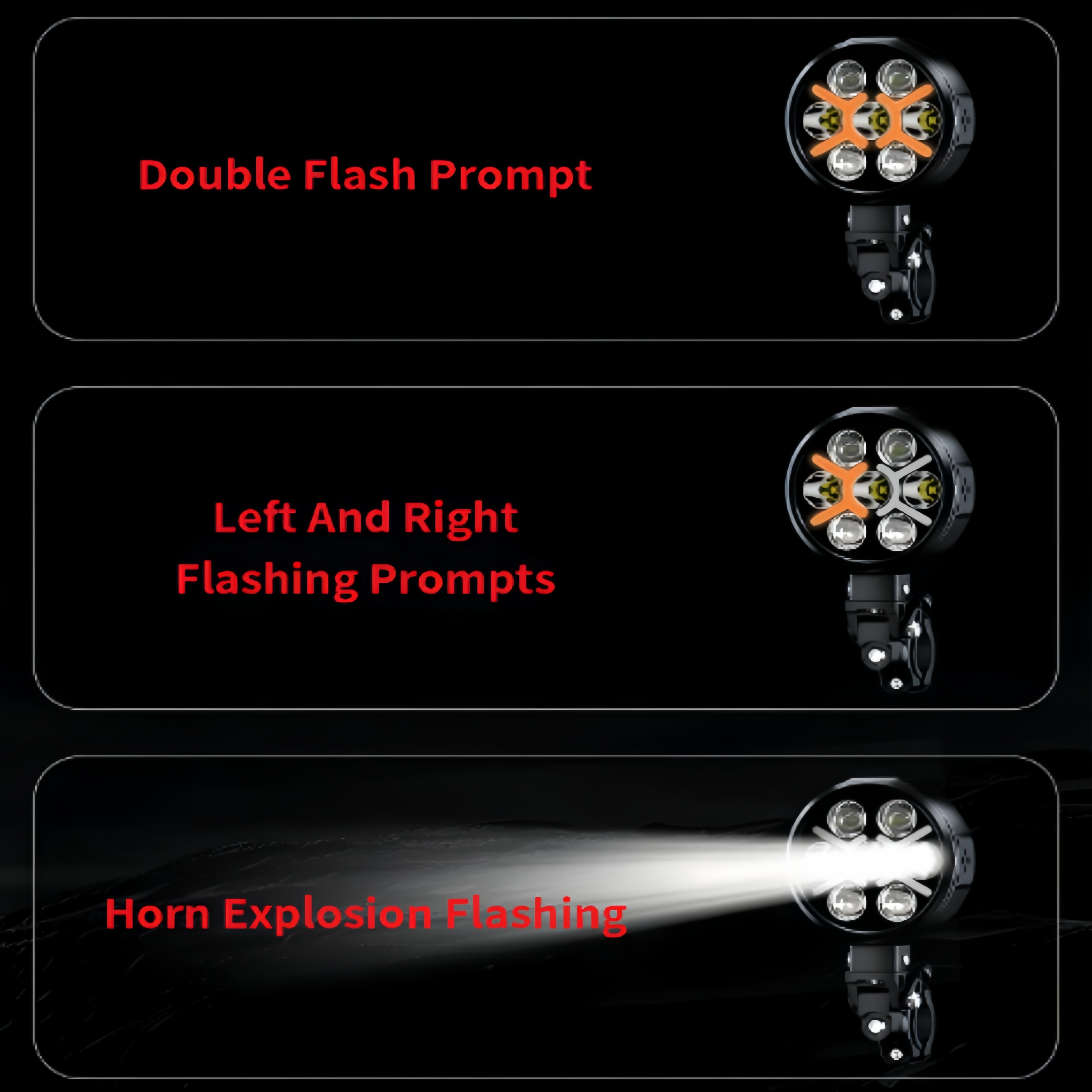 Motorcycle Auxiliary Driving Lights – 14,800LM Multi-Mode LED System with Turn Signal Sync