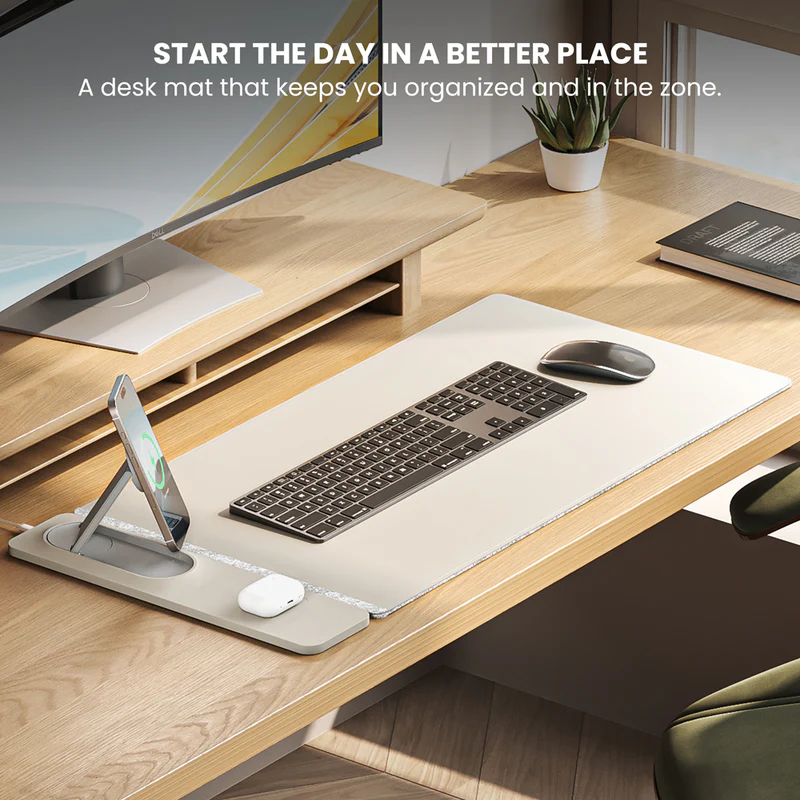 Wireless Charging Desk Mat | Ample Space for an Organized Workspace