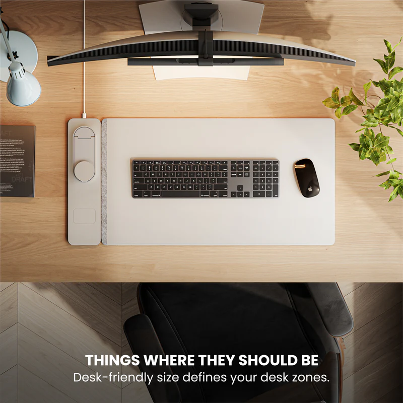 Wireless Charging Desk Mat | Ample Space for an Organized Workspace