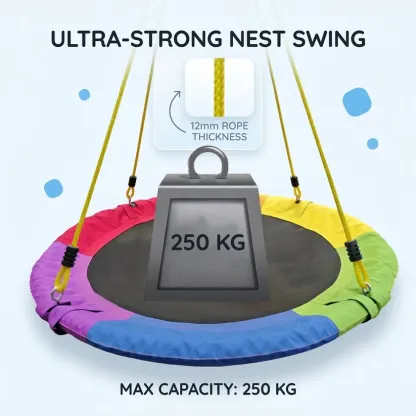 Nest Swing – Heavy-Duty 550 lbs Capacity Round Platform for Indoor & Outdoor