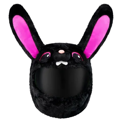 Motorcycle Helmet Cover - Black Bunny