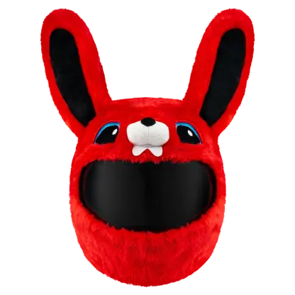 Motorcycle Helmet Cover - Red Bunny
