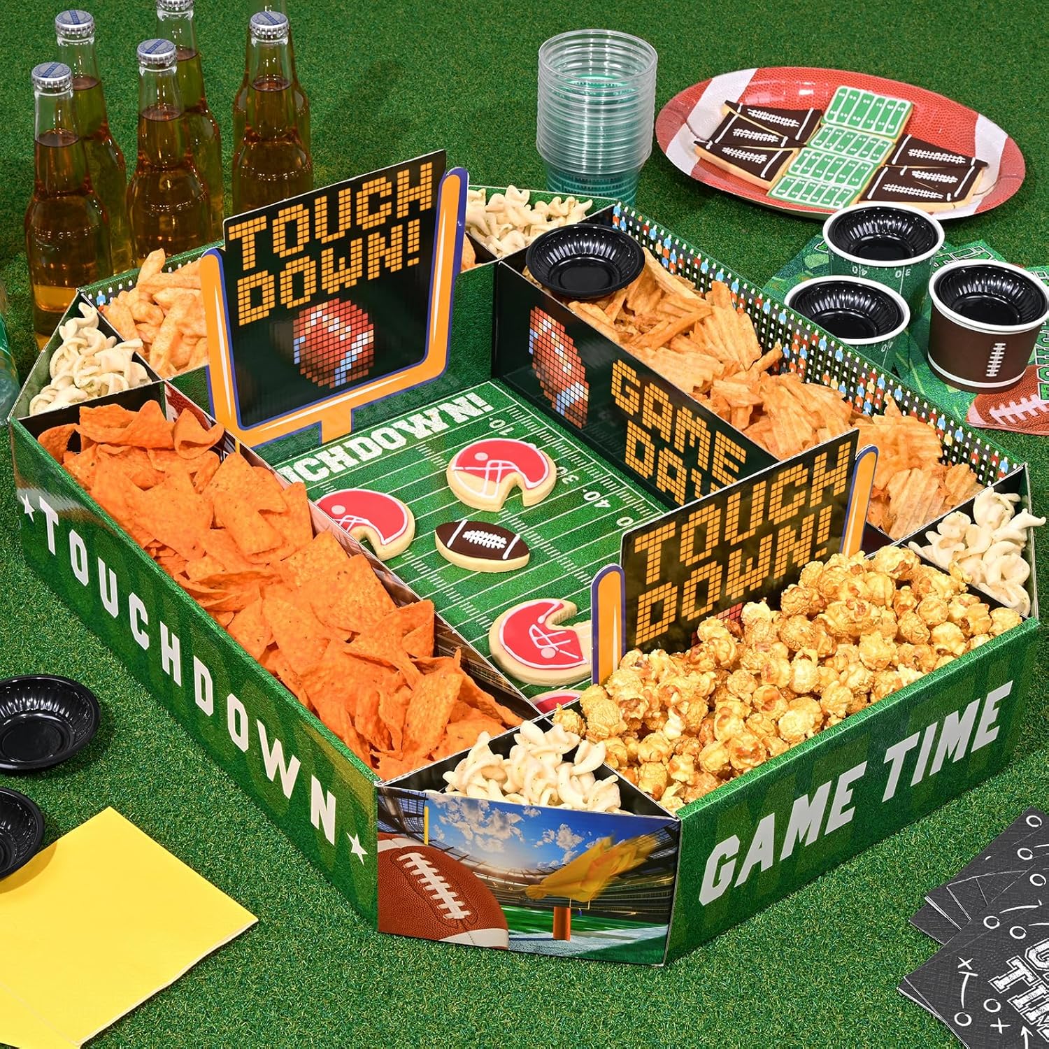 All-in-One Football Snack Stadium | Ultimate Game Day Serving Tray Set 🏈🎉